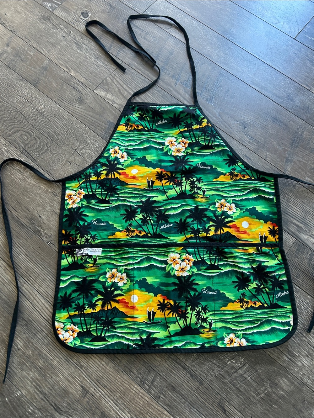 Hawaiian Big Kids/Teen or Small Adult Apron with Three Front Pockets